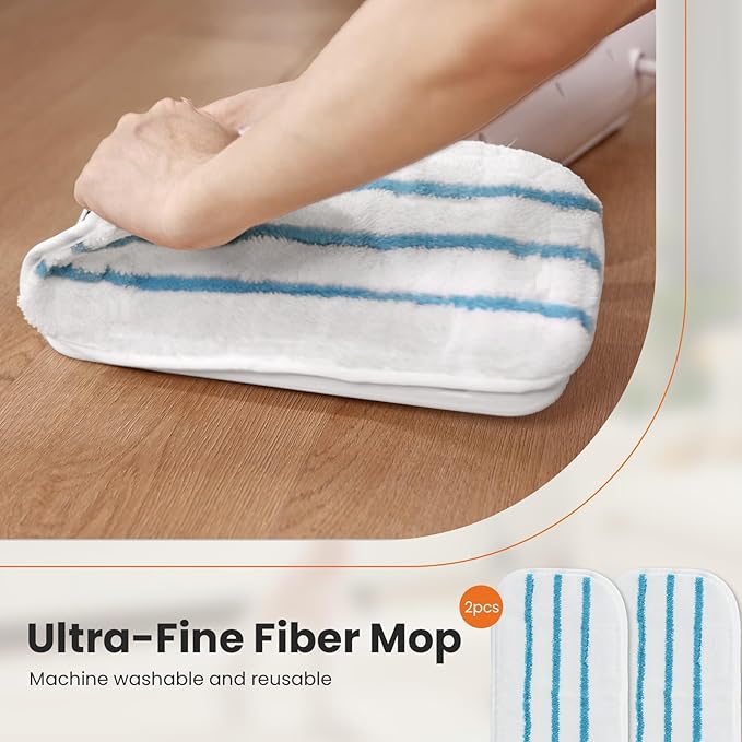 Sweetcrispy Steam Mop for Floor Cleaning,Lightweight Floor Steamer Cleaner for Hardwood/Tile/Laminate Floors Carpet, 2 Washable Pad, White and Green
