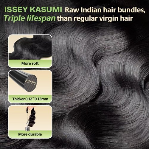ISSEY KASUMI Raw Indian Human Hair Single Bundle,Triple Lifespan Than Regular Virgin Hair,In-Store Quality,Online Price! 100% Raw Indian Hair Bundles Body Wave Raw Hair Bundles 20 Inch