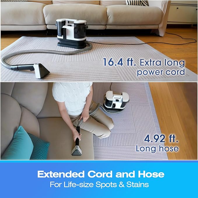 Carpet Cleaner Machine, 18Kpa Powerful Suction, Spot Cleaner & Pet Stain Remover, Self-cleaning, Large Dual Water Tank, Deep Cleaning for Carpet, Area Rugs, Upholstery, Cars, H6