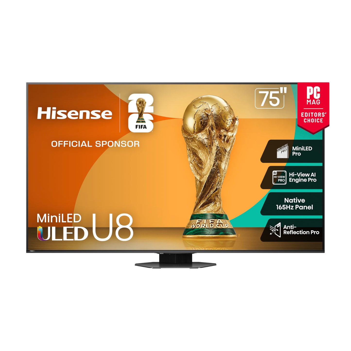 Hisense 75 Class U8 Mini-LED ULED 4K UHD Google Smart TV (75U8QG, 2025 Model) - QLED, Native 165Hz, VRR 288, Up to LD5600, 5000
