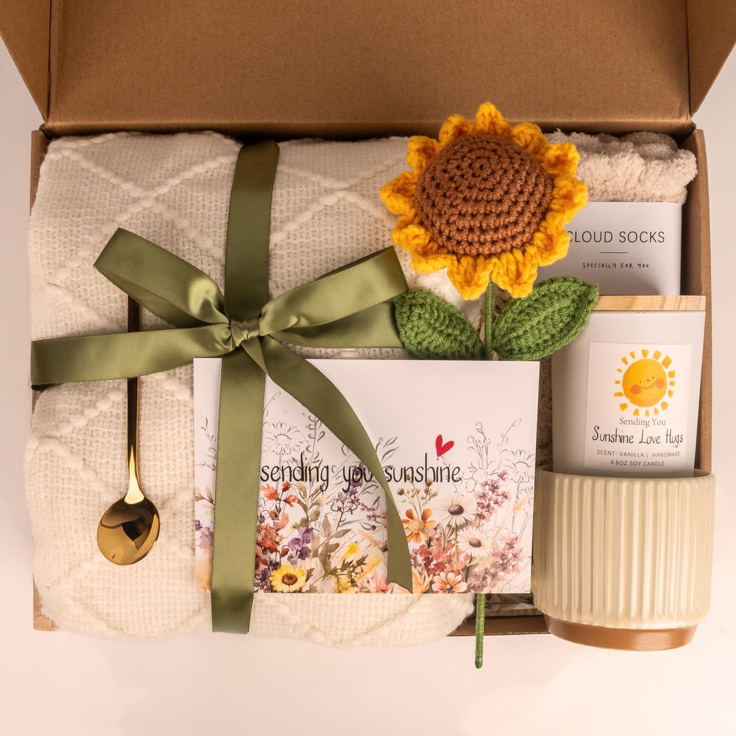 Anforsun Gift Baskets for Women, Unique Birthday Gifts for Women, Best Friend Birthday Gifts, Get Well Soon Gift Basket,Sending Sunshine Gifts Sunflower Gifts, Thinking of You Care Package
