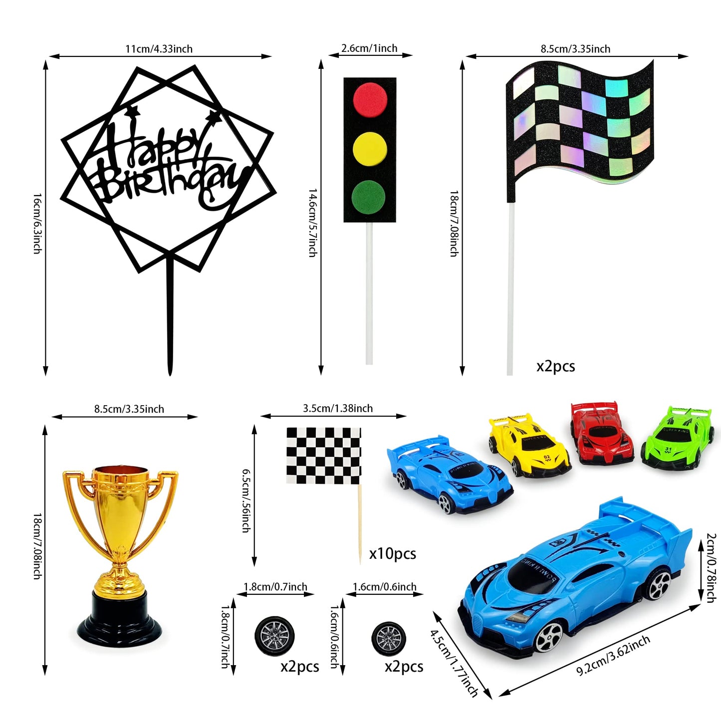 Racing Car Cake Decoration Racing Car Cake Topper Racing Car Birthday Cake Decorations Racing Car Party Favors for Kids Racing Car Theme Birthday Supplies Cars Party Favors