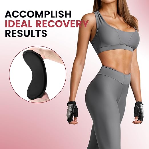 Wehhbtye 2Pcs Post Surgery Lipo Foams, Abdominal Side Compression Board, 11.8'' x 5.5'' Black Lipo Foam Lateral Protector for Post Surgery Recovery Waist Filling Skin Anti-Sagging