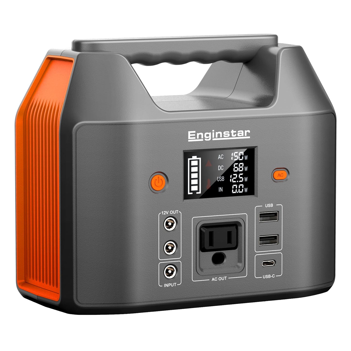 EnginStar Portable Power Station 150W 155Wh Solar Generator 110V 42000mAh Portable Power Bank w/AC Outlet, 6 Outputs External Ba
