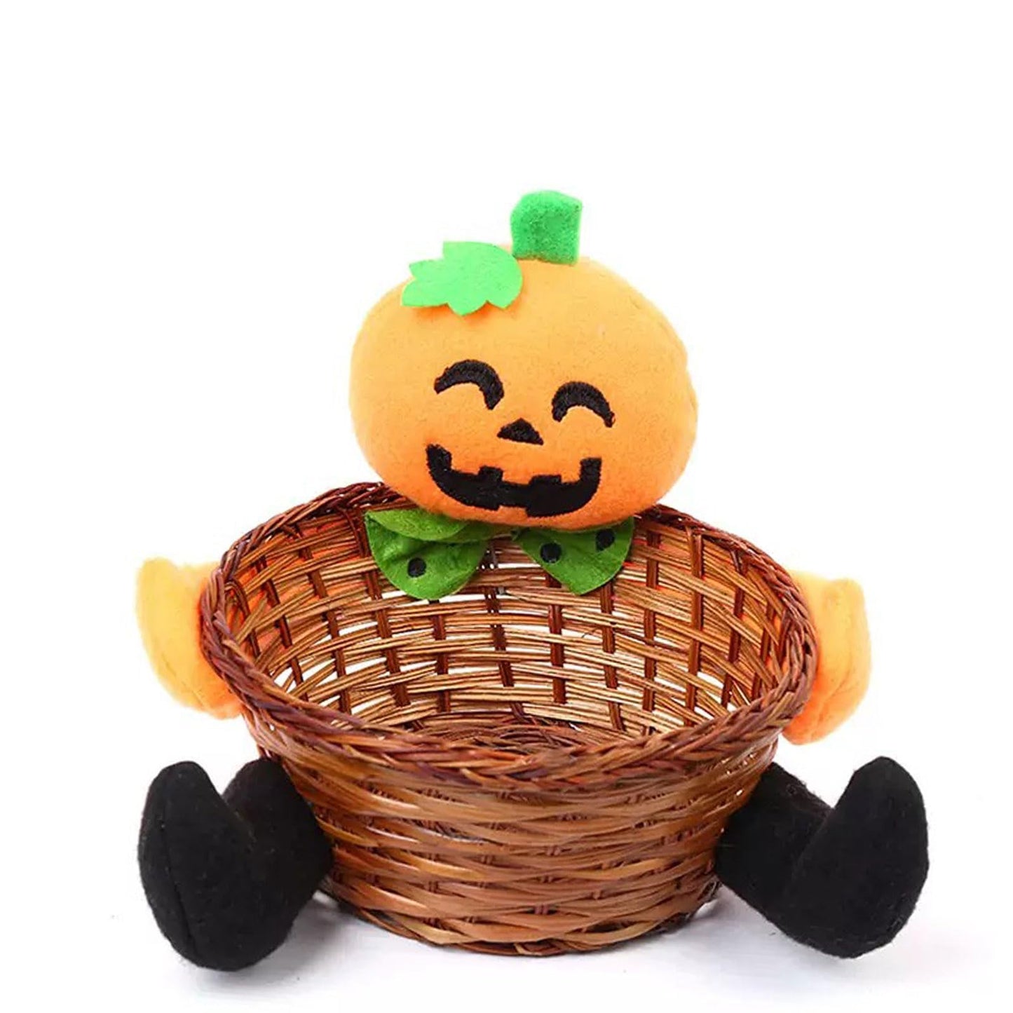 Handwoven Easter Halloween Candy Storage Basket, for Halloween Decoration indoor supplies tray pumpkin,Table Home Office Table Shelf Decor