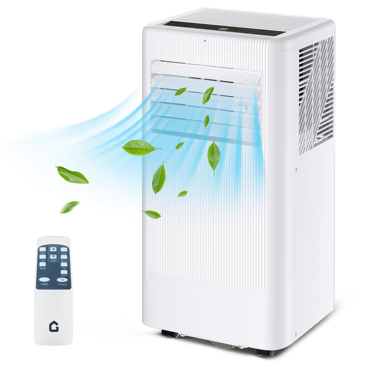 GarveeHome 8000 BTU Portable Air Conditioner - 3 in-1 Cooling Unit with Remote, LED Display & 24H Timer, Free Standing AC for Rooms Up to 350 Sq.Ft