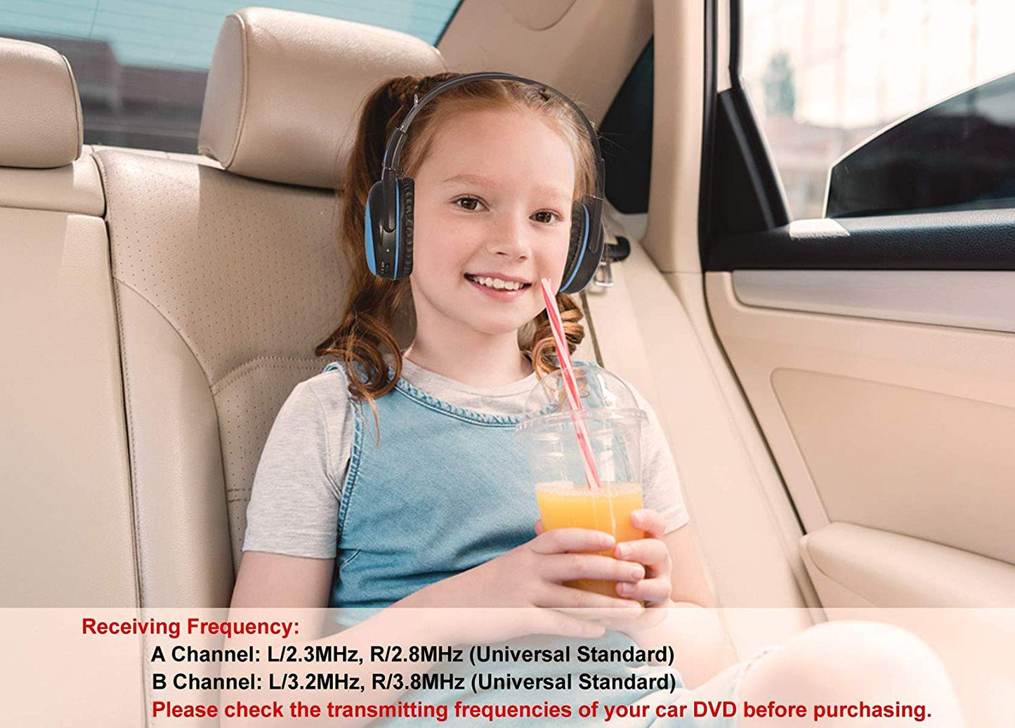 Simolio Wireless Ir Headphones With 3 Levels Volume Limiting, In Car Ir Headphones With Audio Share, 2 Channel Foldable Infrared