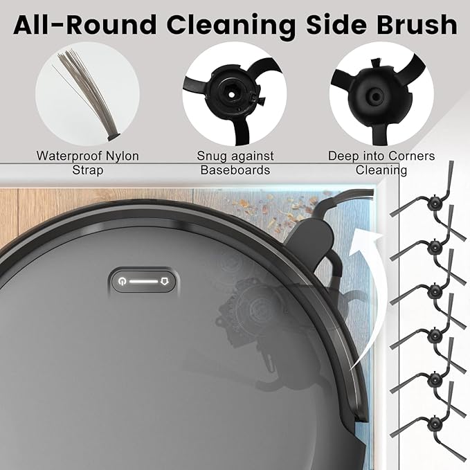 C10 Replacement Part Compatible with Eufy C10 Robot Vacuum,26 Pack Accessories Kit Included 2 Mainbrush 4 Filter 6 Dust Bag 6 Sidebrush 1Cleaning Brush 1Screwdriver,6Scented Stick