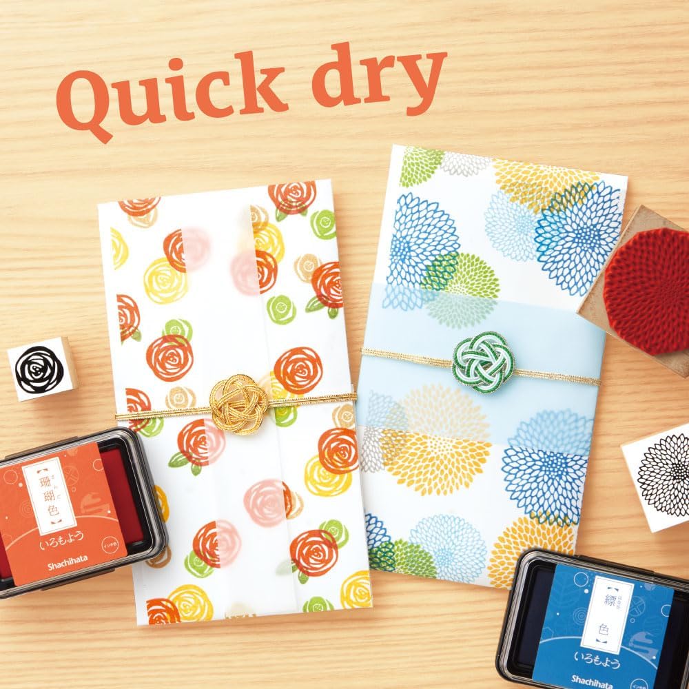 IROMOYO Stamp PAD, Traditional Japanese Ink Colour, Oil-Based Ink pad - Turquoise