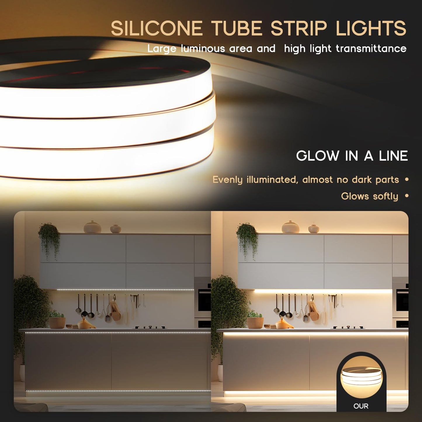 VOEWT LED Strip Lights Pink,32.8ft 110-120V Neon Rope Lights,Flexible Silicone Outdoor Waterproof Neon Strip Lights for Bedroom,Mirror,Kitchen Cabinet, Living Room,Halloween Decor