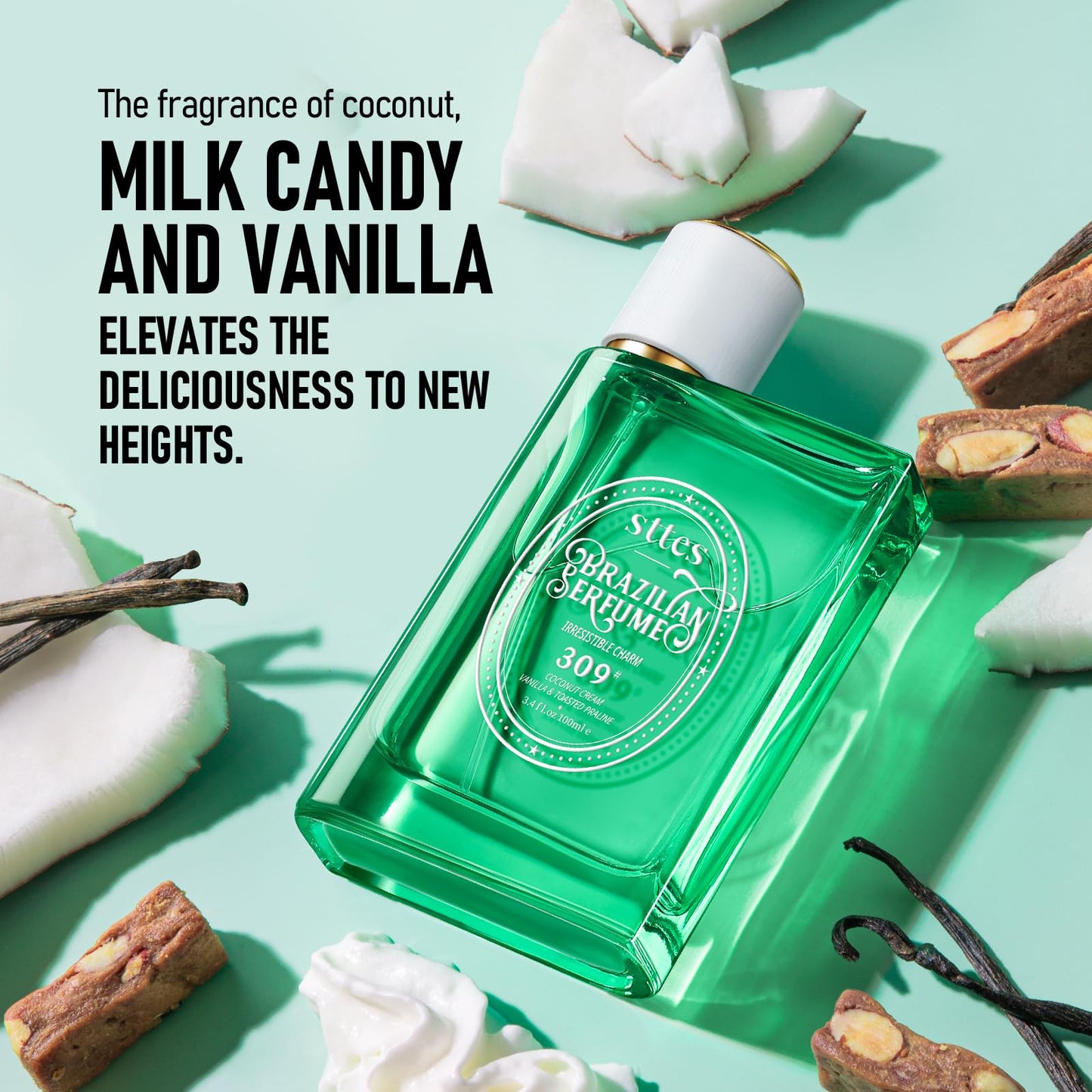 Sttes Perfume 309# (Irresistible Charm) β Eau de Parfum 100ml (3.4 fl oz) β Coconut Cream, Vanilla, Toasted Praline