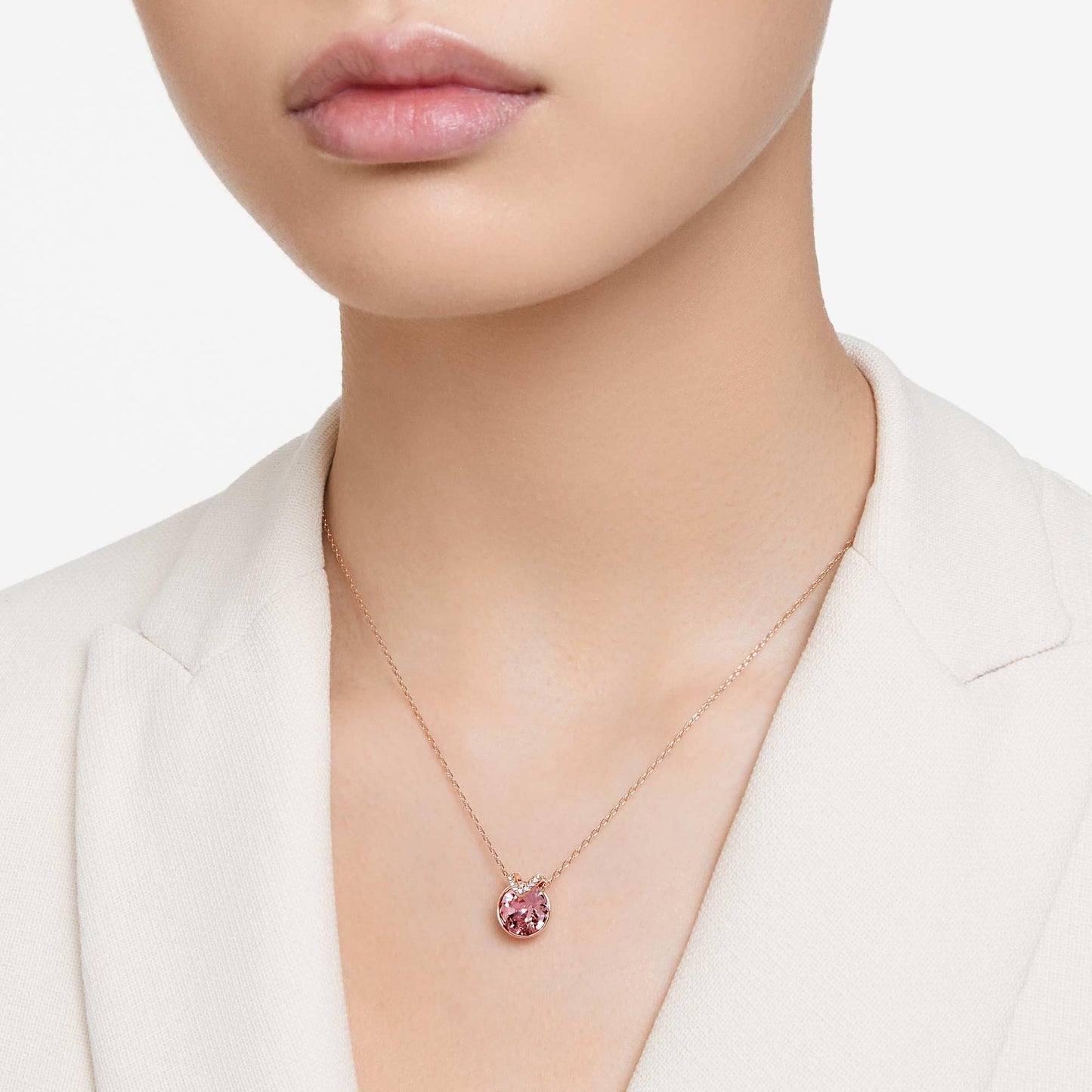 Swarovski Bella V Colgante 5662088, Rose Gold-tone Plated Metal, Pink