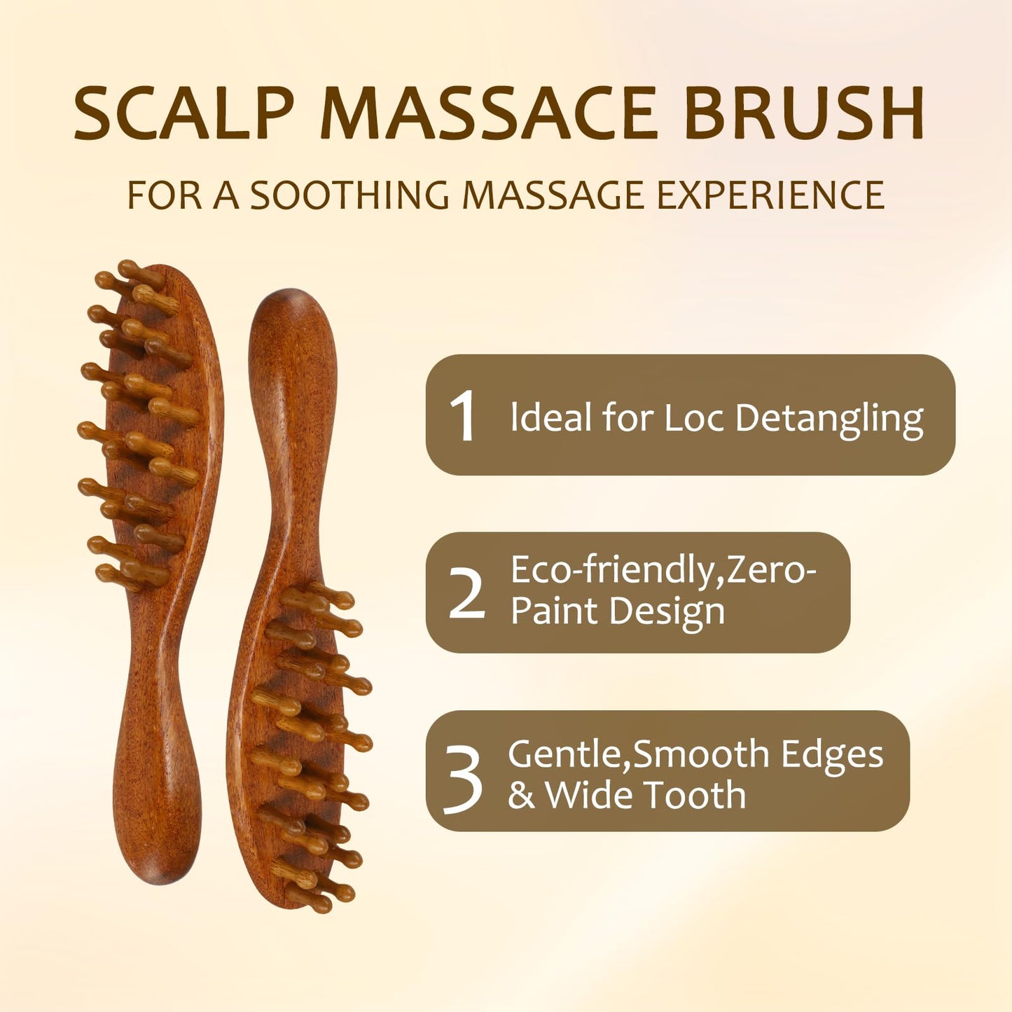 Loc Brush for Dreads, Comfortable Massage Comb, Scraping Massage Tools Wide Tooth Comb, Elegant Wood, Comfortable to Hold, Suita