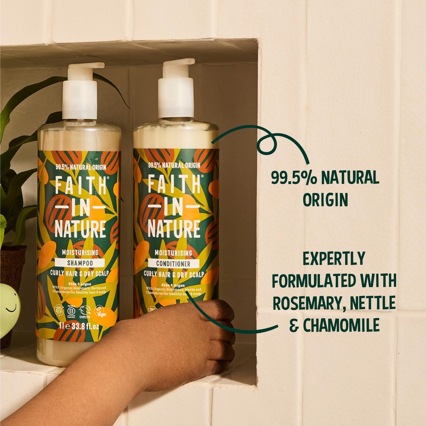 FAITH IN NATURE Natural Conditioner - Vegan & Cruelty Free, No SLS or Parabens - 33.8 fl oz Family Sized, Shea & Argan