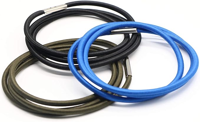 Trash Can Bands Set of 3, Fits 13 to 32 Gallon Cans, Hongmed Elastic Rubber Bands for Kitchen/Office/Garage, Secure Garbage Bags(Black/Blue/Green)