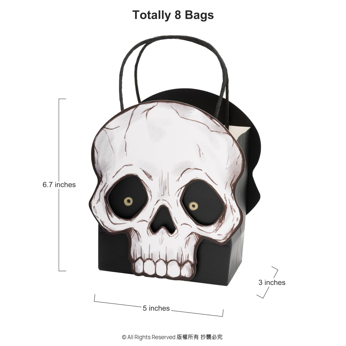Cheerland Skull Gift Bag Halloween Party Decorations Summerween Goodie Bags Skeleton Birthday Decor Party Favor Bags Gothic Spooky Gift Candy Trick or Treat Kids First Bday Monster Bash Decorations