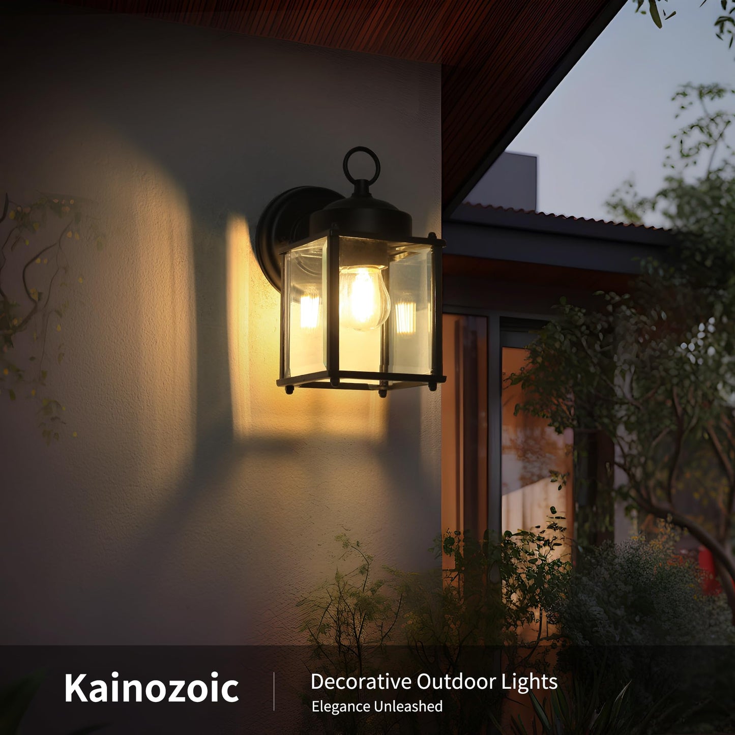 Kainozoic Outdoor Wall Light Fixtures Waterproof Matte Black Exterior Light Fixture Anti-Rust Outdoor Wall Lantern for Porch Patio Front Door Garage House