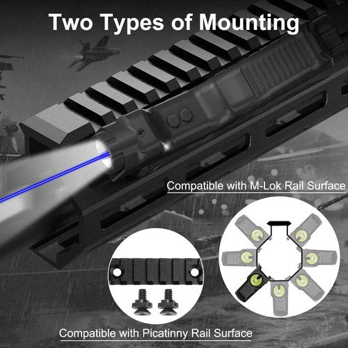 MLOK Blue Laser Sight with 1000 Lumens Tactical Flashlight