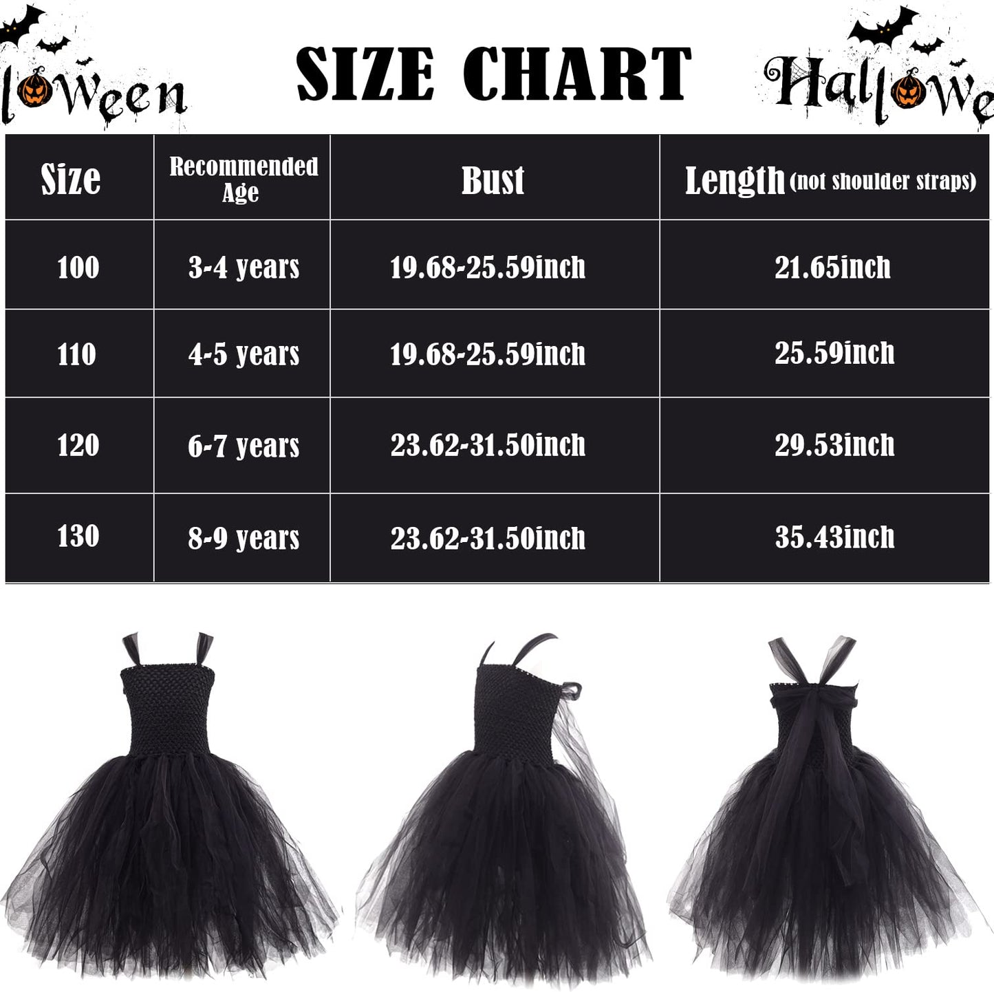 L'VOW Flower Girls Dress Princess Lace Tutu Tulle Dresses for Halloween with Demon Horns Feather Cape Costume Set-100