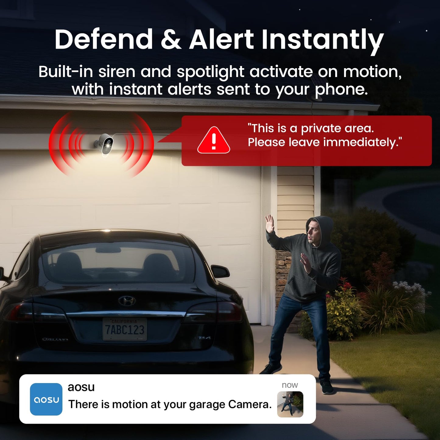 aosu Solar Security Cameras Wireless Outdoor Home System, True 2K HD, Cross-Camera Tracking, PIR + AI Human Detection, Color Night Vision, Local Storage, No Subscription Required, 6-Cam-Kit