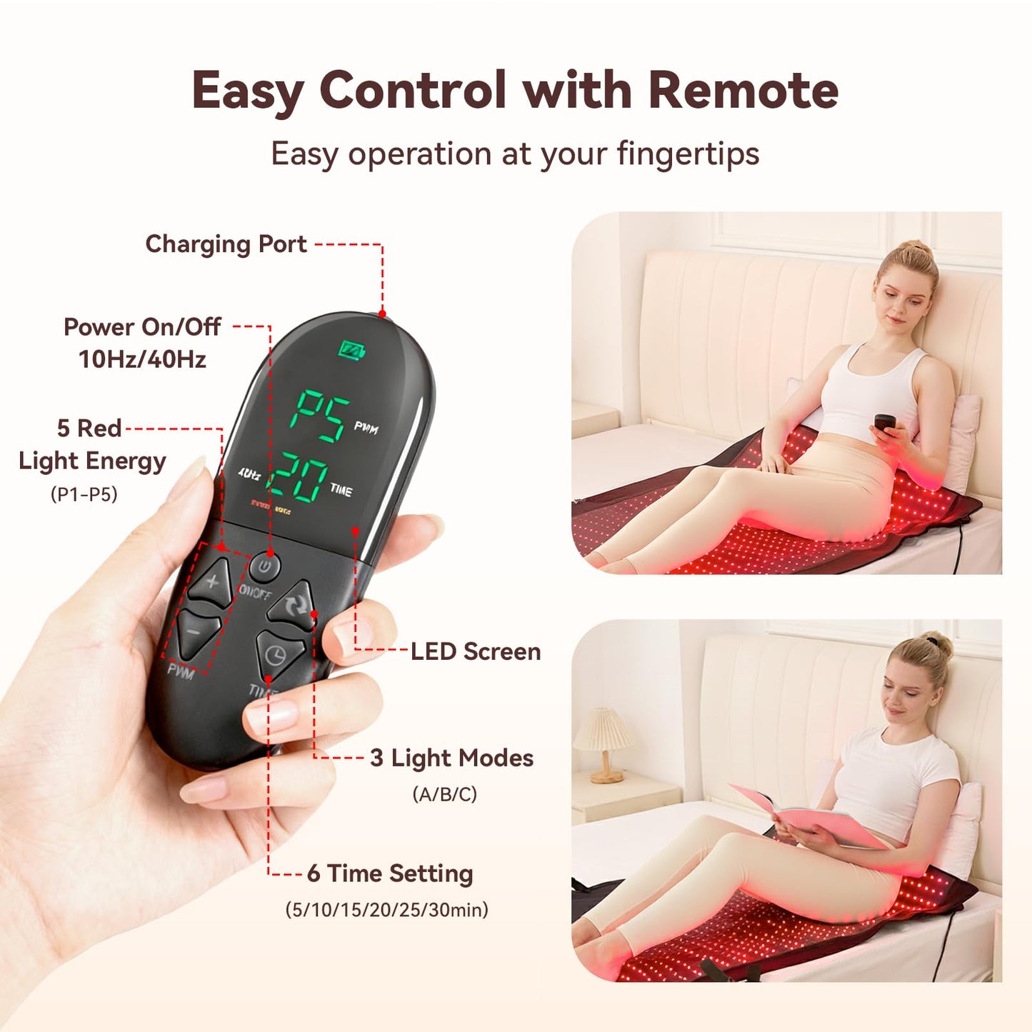 Extra Large Red Light Therapy Mat, High-Density LEDs Full Body Red Light Therapy, 660nm & 850nm Dual Wavelengths, Foldable Red Light Therapy Blanket with Timer,74.6" x 33.3"