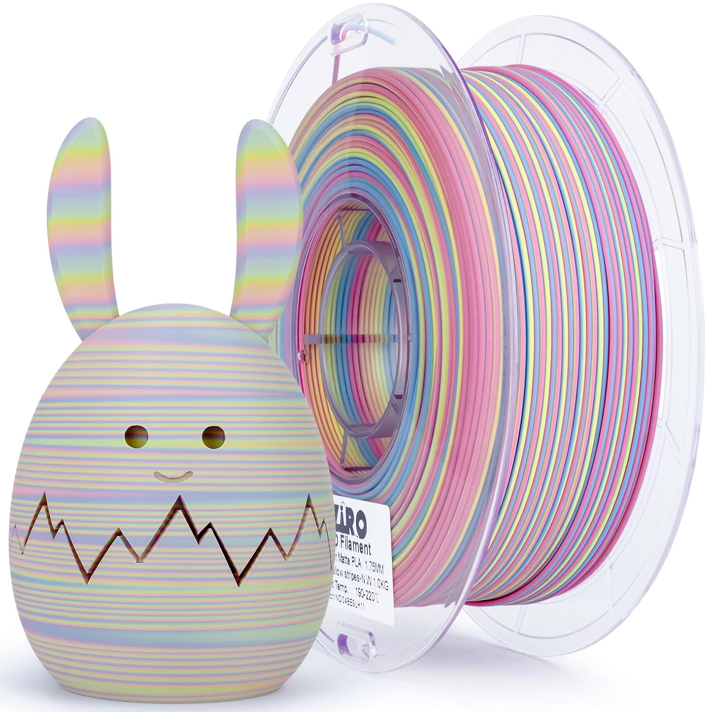 ZIRO Fast Color Change Matte PLA Stripes Series, No-Shine Texture Material, Dimensional Accuracy +/-0.03mm, Fit Most Printer, Dy