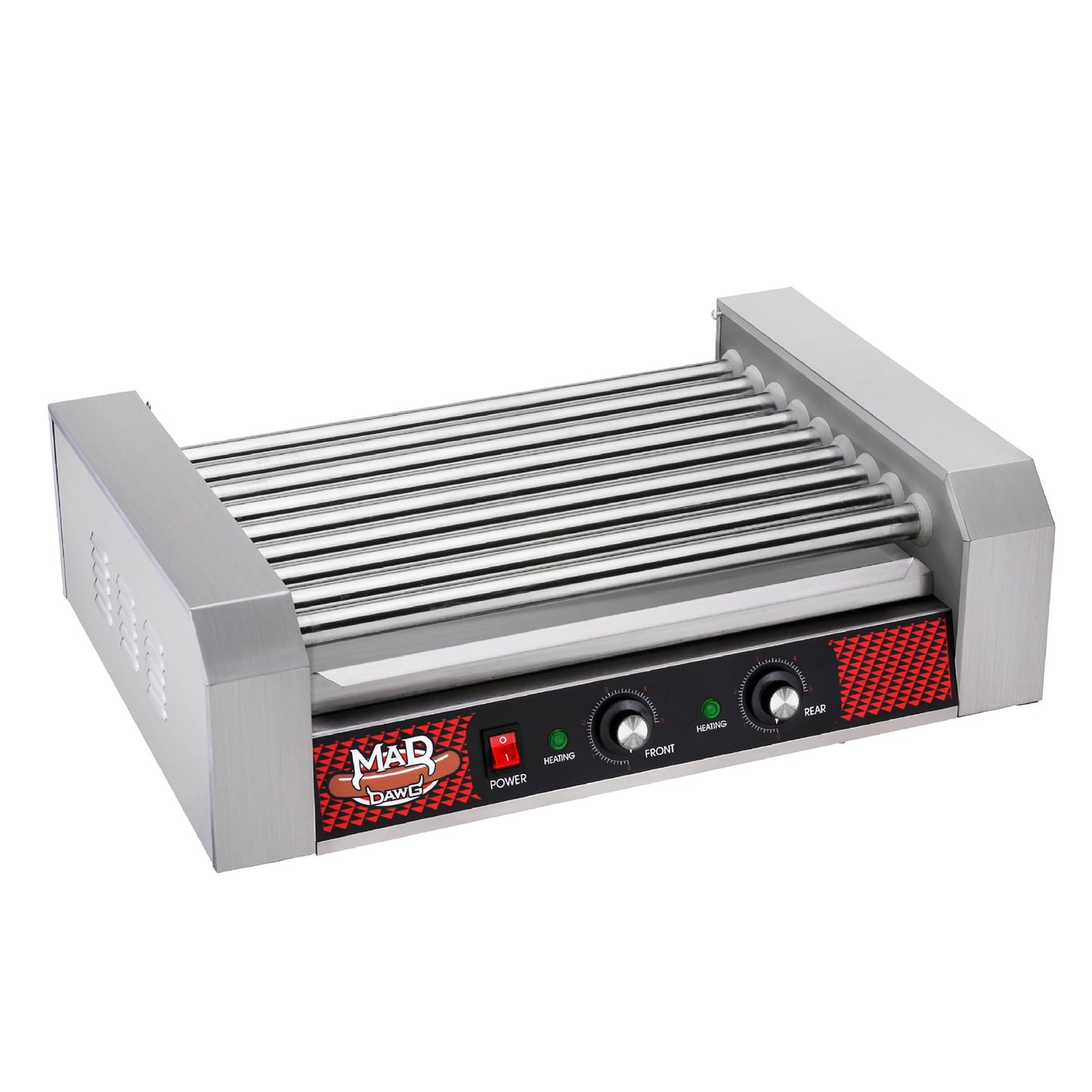 Hot Dog Roller Machine - Stainless-Steel Cooker with 9 Rollers - Cooks 24 Hot Dogs - Concession Stand Supplies by Great Northern Popcorn