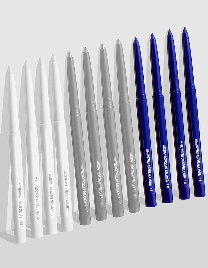 4PCS White Eyeliner, Waterproof Smudge Proof Long-lasting,High-Pigmented Colorful Eye Liner, Retractable
