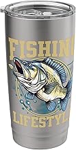Bass Angler Fishing Lifestyle Freshwater Adventure Stainless Steel Insulated Tumbler