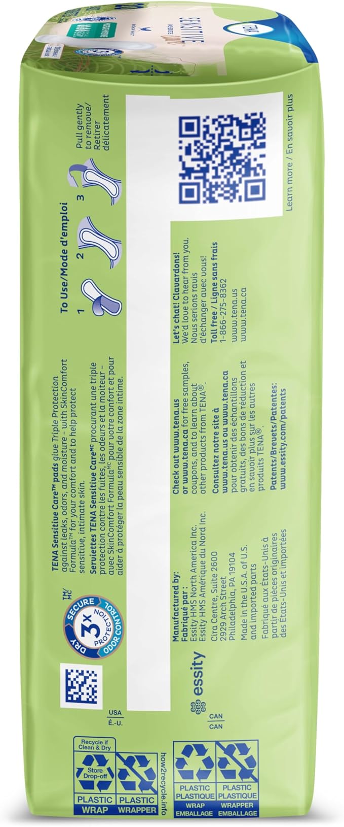 Tena Sensitive Moderate Bladder Control Pads, Incontinence, Moderate Absorbency, 20 Count, 1 Pack