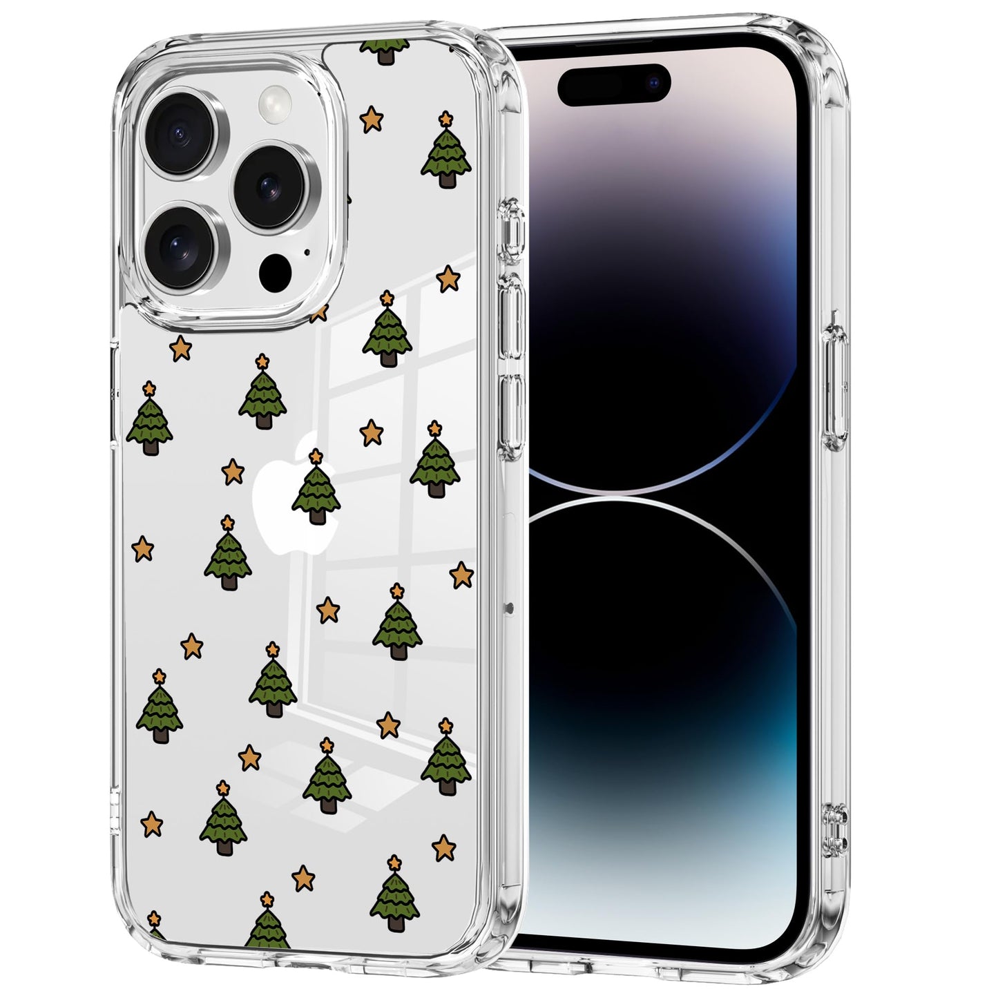 Idocolors for iPhone 17 Air Case, Cute Crystal Christmas Tree Phone Case, Clear Soft Slim Fit Shockproof Protective Cover for Wo