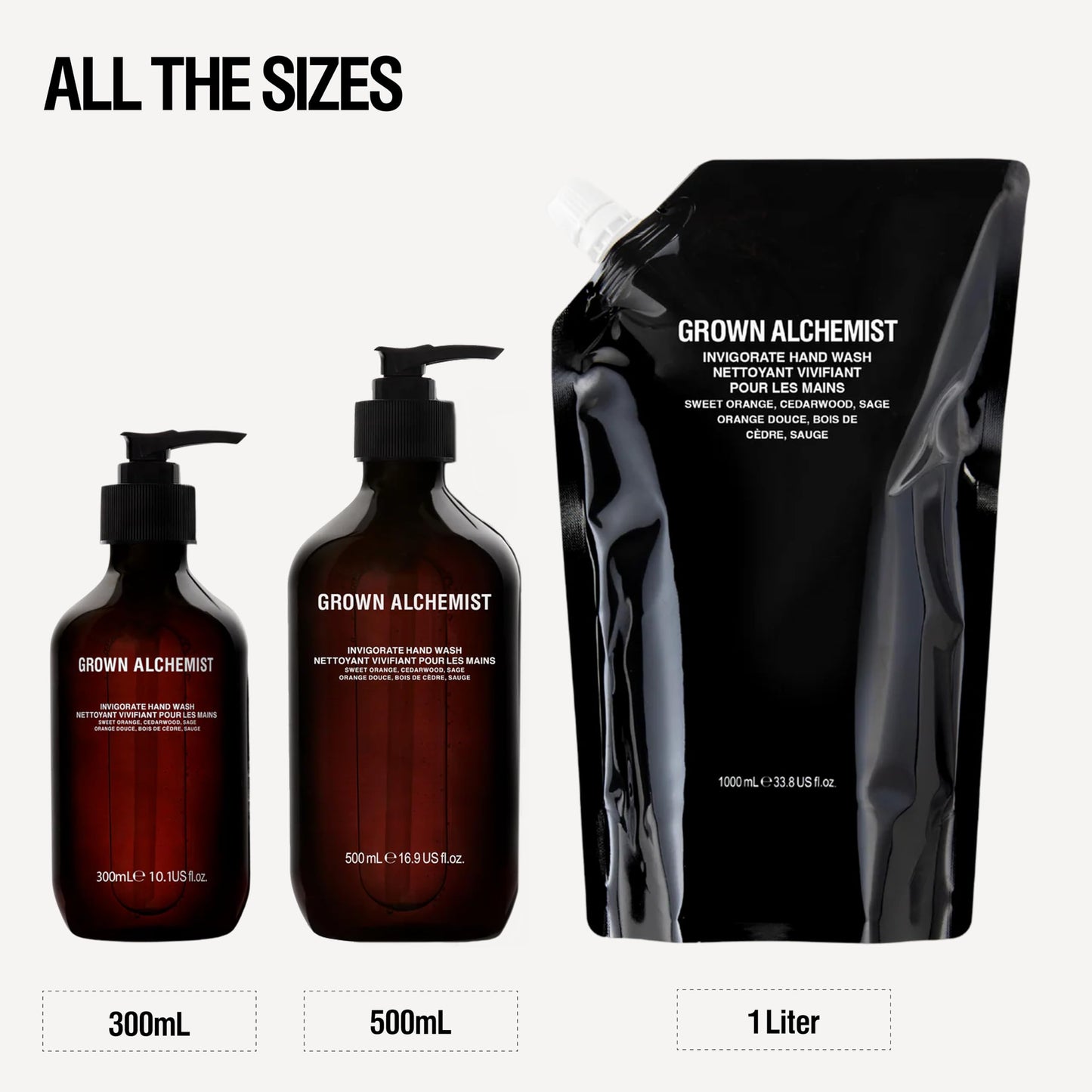 Grown Alchemist Invigorate Hand Wash Set (500 ml) + Refill (1L)