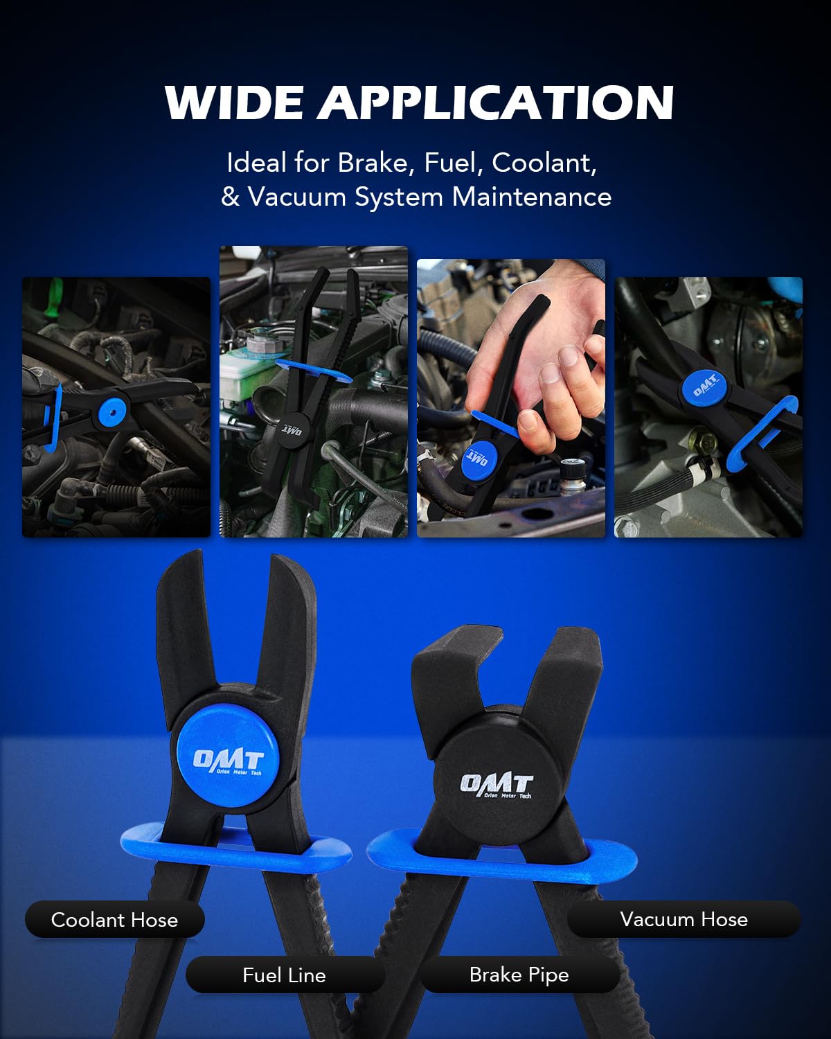 Orion Motor Tech Hose Pinch Off Pliers, 6 Piece Hose Pinch Off Pliers Set for Flexible Hoses Brake Fuel Coolant Hoses Maintenance, Hose Pinch Pliers with Straight and 90° Pliers