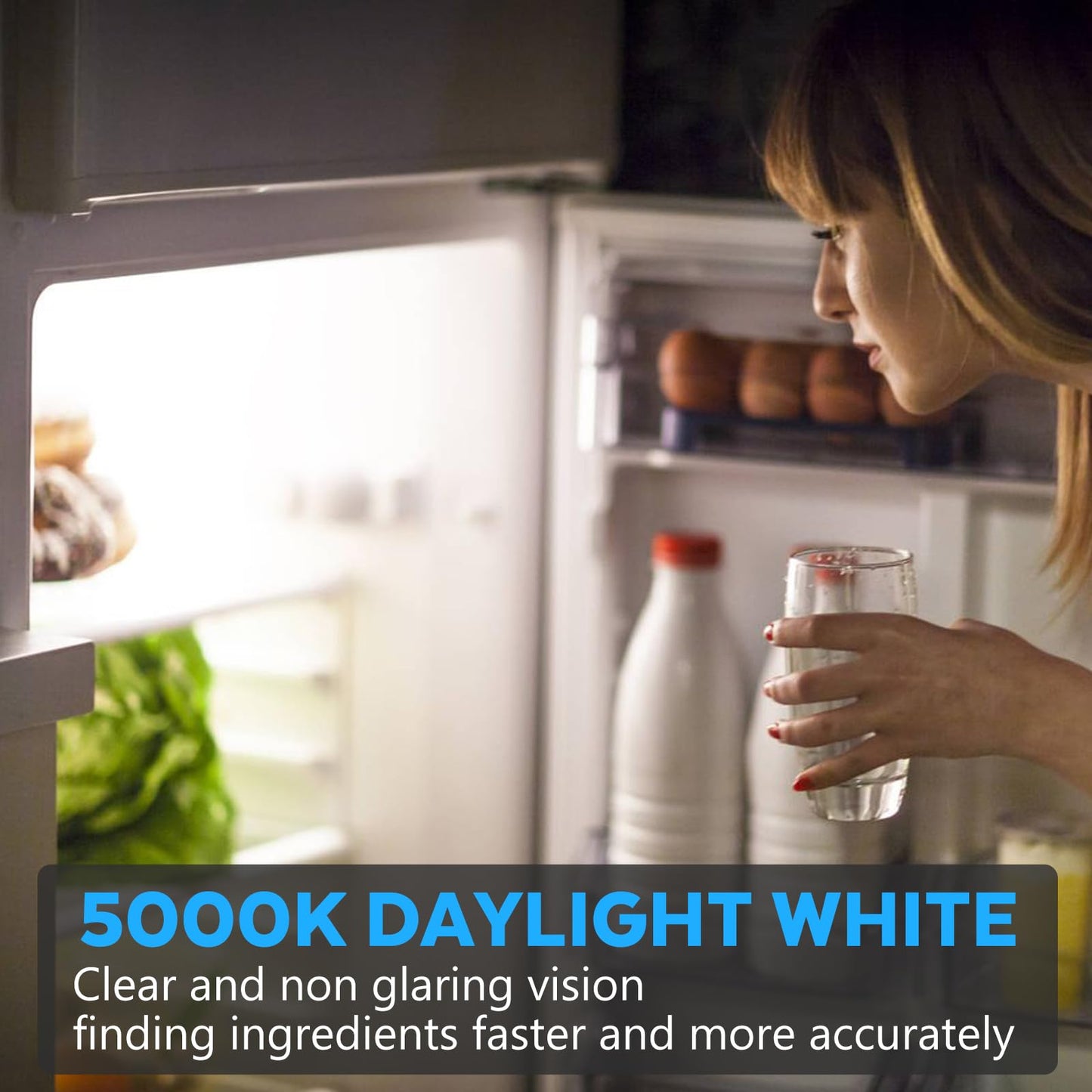 LOXYEE LED Refrigerator Light Bulb 2 Pack,Daylight White 5000K 120V 40W Equivalent Appliance Bulb,A15 5W E26 Base Waterproof Fridge Light Bulbs for Freezer Home Lighting,Small Light Bulb,Dimmable