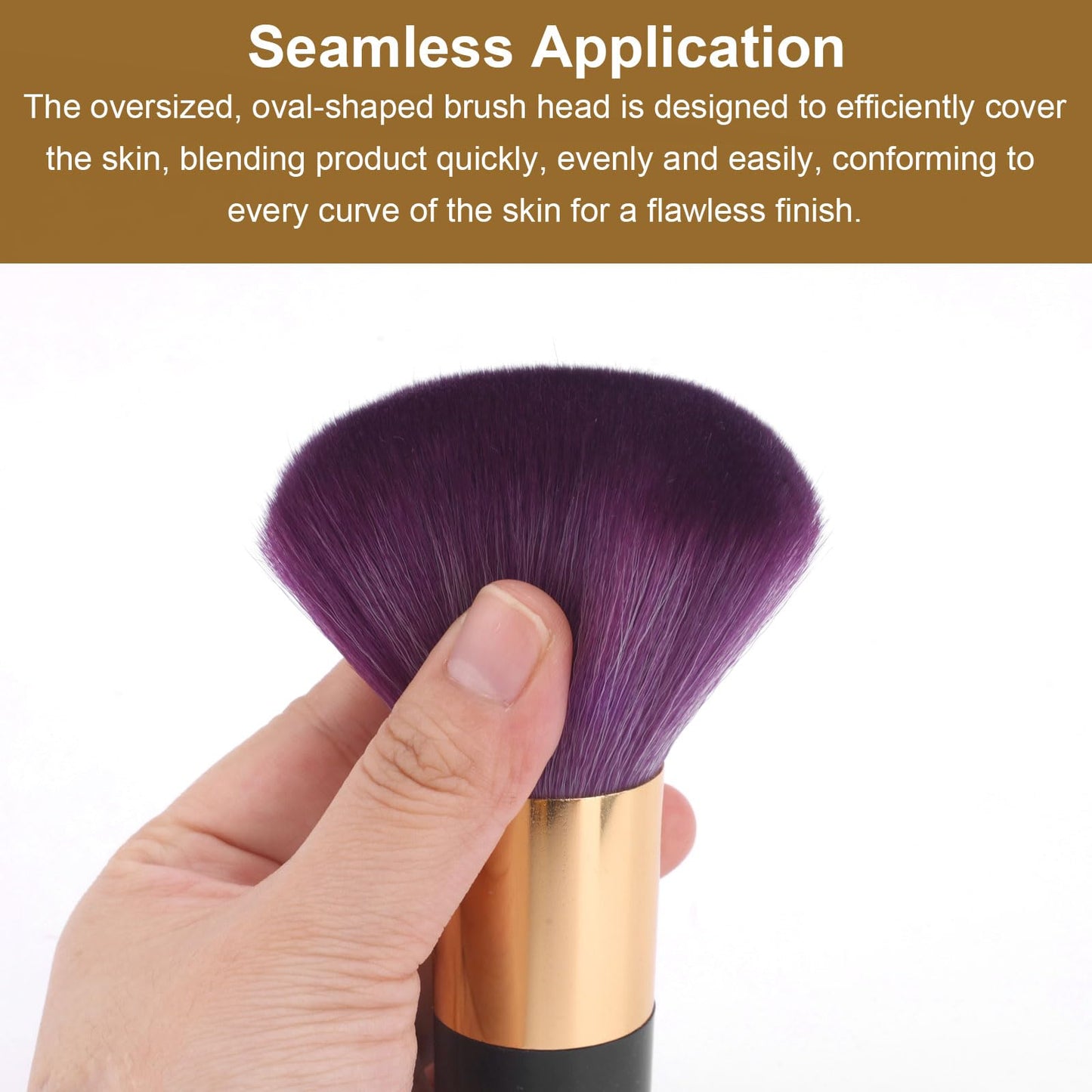 Tanning Brush for Self Tan, Large Vegan Brush Soft Self Tanner Face Applicator Professional Makeup Tool for Tan Application (Bla