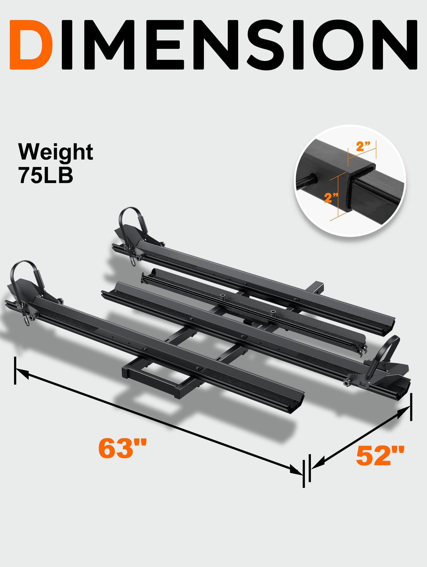 Hitch Mount Trike Rack for Tricycles - Bike Rack with 3 Ramps for Fat Tires Electric Trike, Adjustable Etrike Rack for Adult Tricycle, Folding Trikes Carrier for Cars, Trucks, SUVs, RVs 2" Receiver
