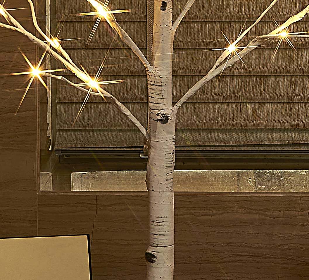 Hairui Lighted Birch Tree 8FT 240 Warm White Lights, White Twig Tree with Lights for Wedding Party Christmas Decoration Indoor Outdoor Use