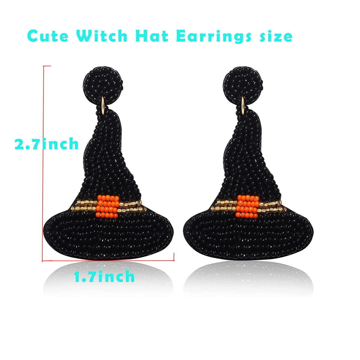Halloween Earrings for Women Cute Pumpkin Ghost Beaded Dangle Earrings Statement Spooky Black Skull Witchy Hat RIP Earrings Fun
