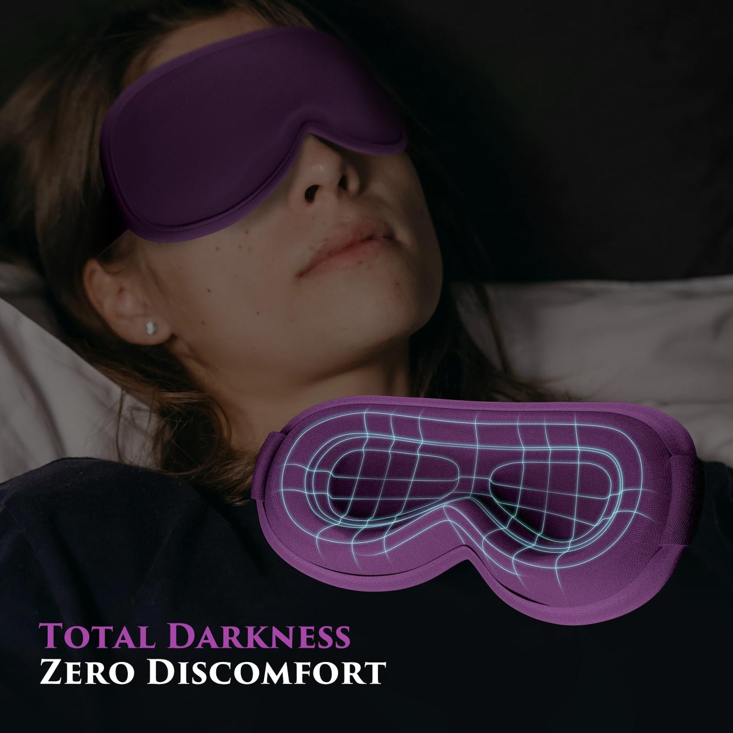 Weighted Eye Mask Cover for Sleeping - Eye Masks for Sleep with Adjustable Strap, Lash Extension Eye Covers for Women Men, 3D Contoured, Plane Travel Essentials, Blindfold for Meditation