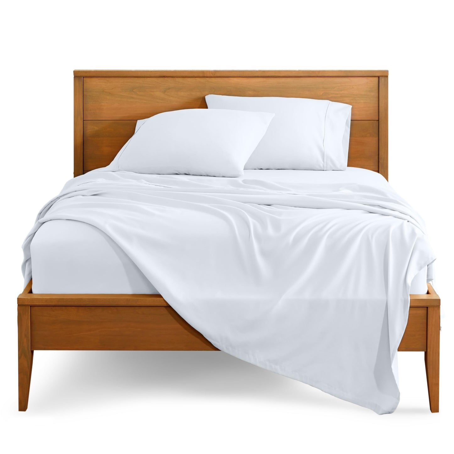 Bare Home Full Sheet Set - Luxury 1800 Ultra-Soft Microfiber Full Bed Sheets - Double Brushed - Deep Pockets - Easy Fit - 4 Piece Set - Bedding Sheets & Pillowcases (Full, White)
