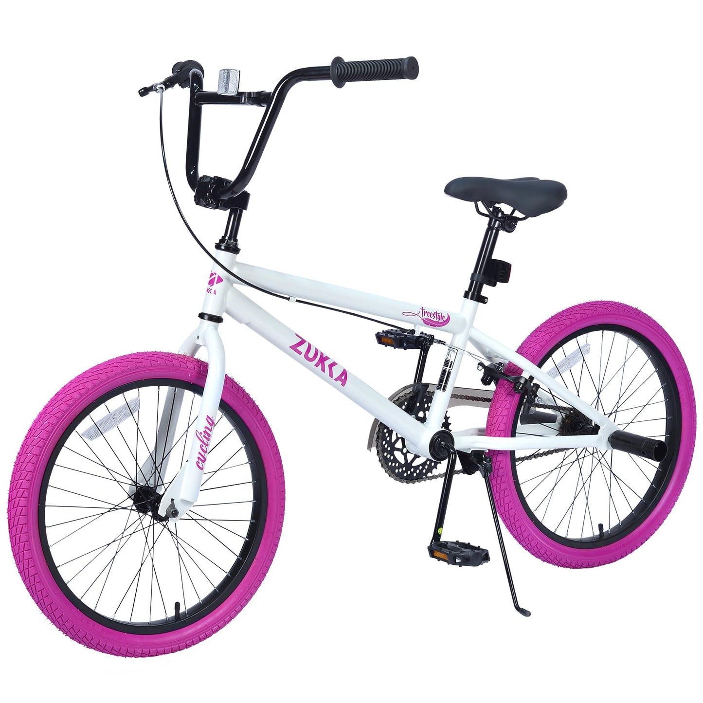 BMX Style 20 Inch Kids Bike for Boys/Girls Bicycle Ages 7-10 Years Old,1 Speed,Kids Cycle Bikes from Beginner-Level BMX to Advanced Riders with 2 Pegs,Rear Caliper Brakes,Durable Steel Frame,White