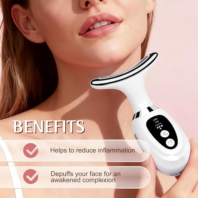 Multi-Functional-Red-Light-Therapy-for-Face and Neck-Eye-Head Massager,7 Colors Skin Rejuvenation Lifting Facial Massager for Toning,Glow Boost,Wrinkle&Dark Circle Reducer,Scalp Massager Hair Growth