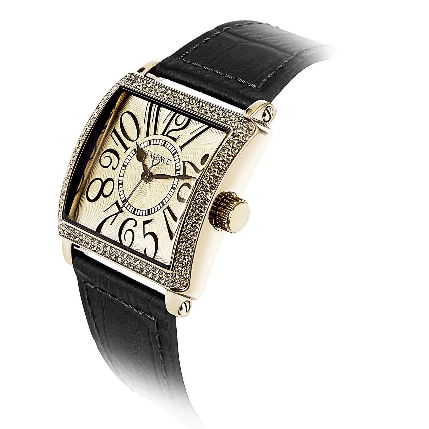 Vintage Watch for Women, Classic Face Square Watches, Easy Read Elegant Ladies Quartz Wrist Watch with Leather Band Black