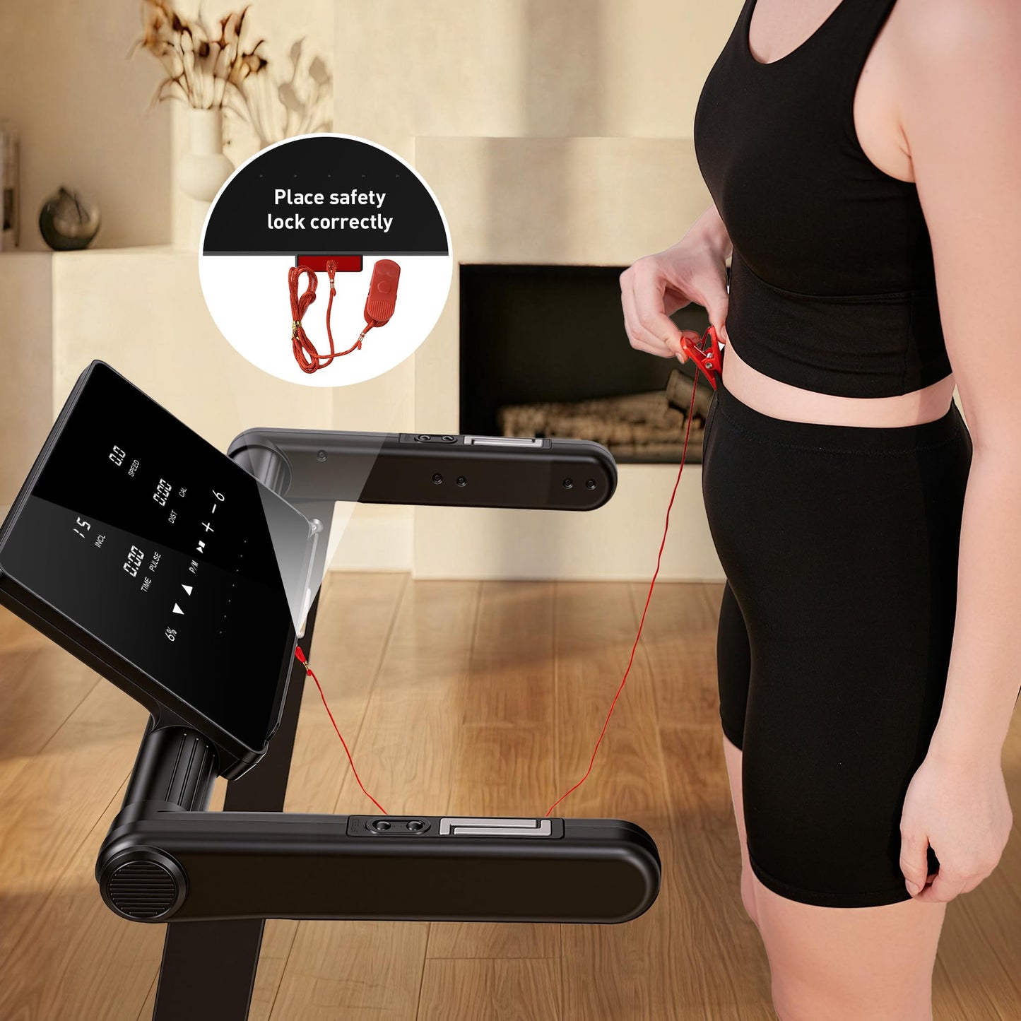 JAGJOG Treadmill for Home with 15% Auto Incline, 3.5HP Quiet Foldable Treadmill, 12 HIIT Programs, 14.96" Wide LED Touchscreen, Smart App & Heart Rate, 300 LBS Capacity, Fully Assembly(Black