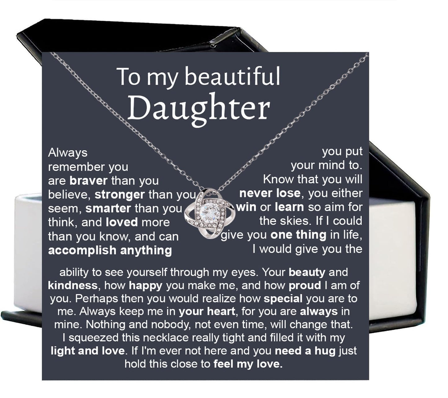 Luxury Love Knot Mother & Daughter Necklace - From Mom To Daughter, Birthday Gift With Luxury Box