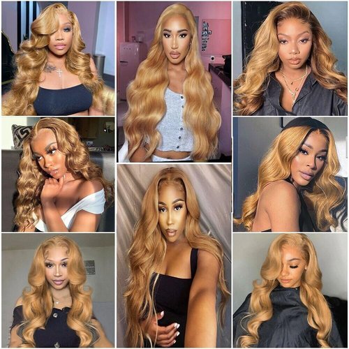 Ailabi Brazilian Honey Blonde Human Hair Bundles 14 16 18 Inch Body Wave Bundles Human Hair 11A Unprocessed Virgin Quick Weave Hair for Black Women