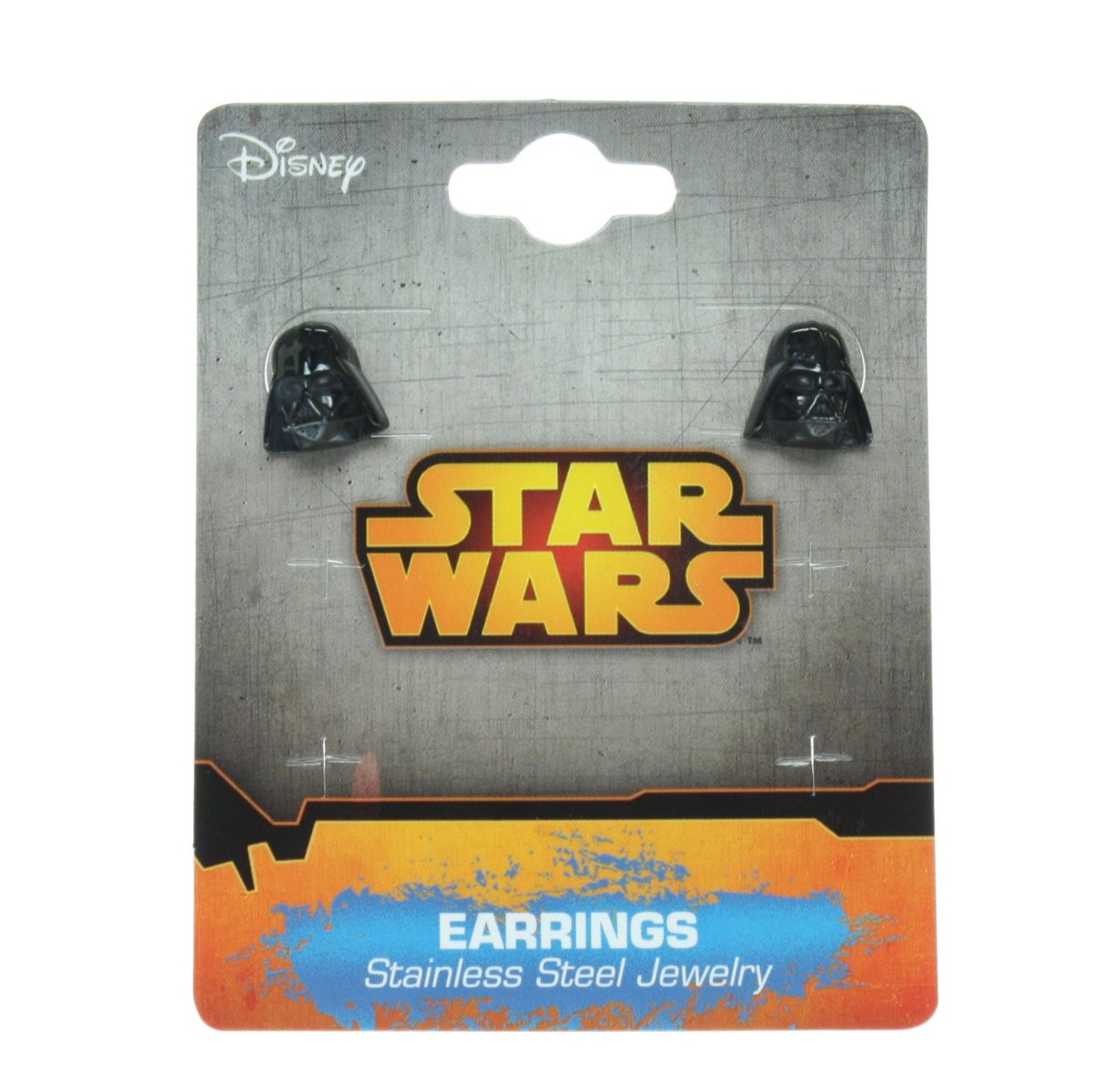 Star Wars Jewelry Unisex 3D Darth Vader Stainless Steel Stud Earrings