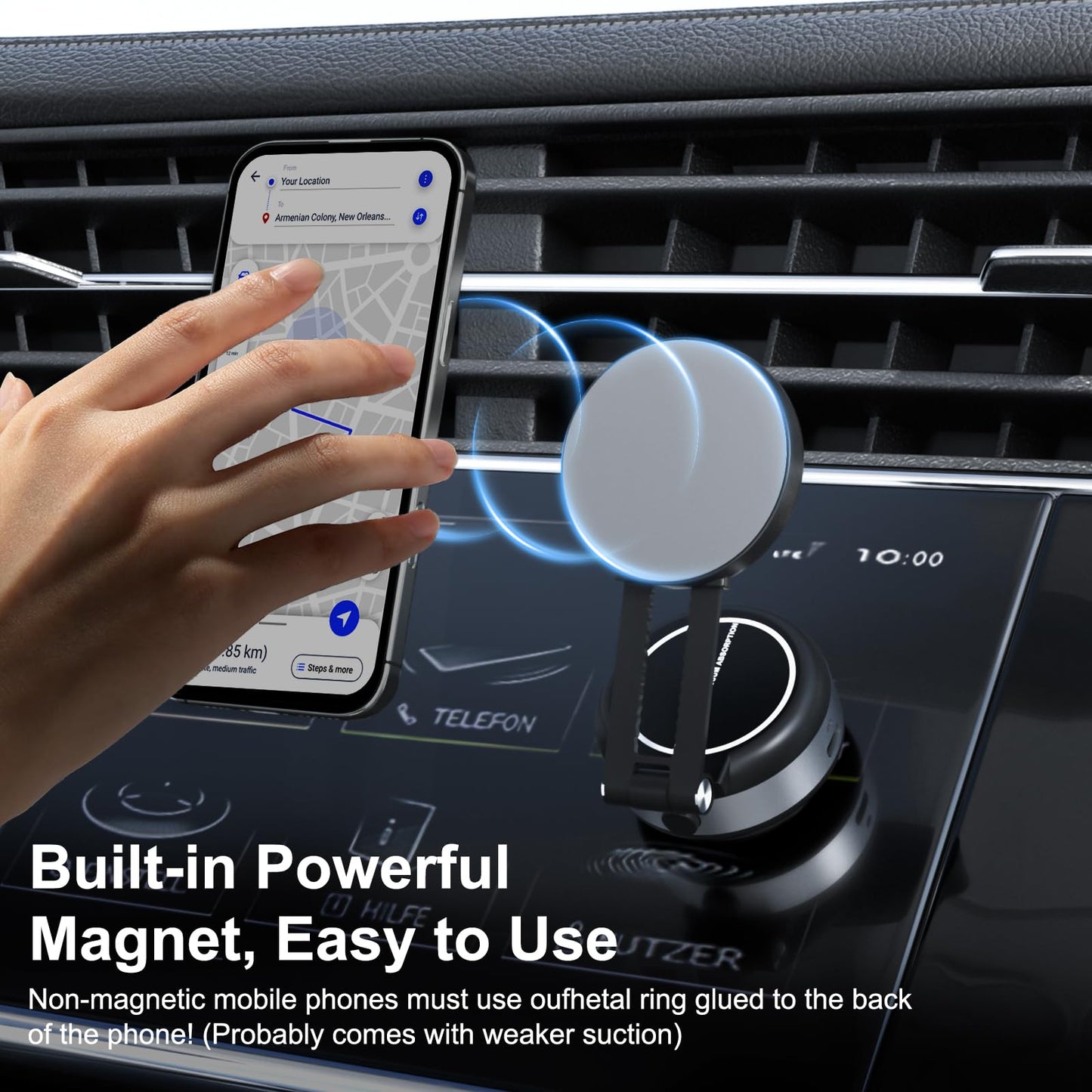 Joyye Electric Vacuum Magnetic Phone Holder Mount,Adjustable And Foldable Magnetic Car Phone Holder For Smooth Surfaces,Compatib