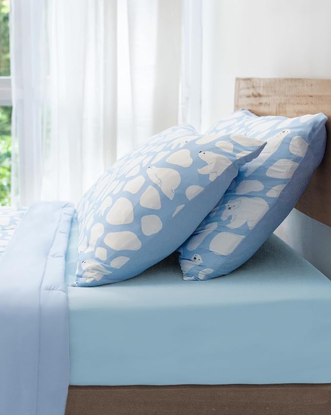 REST® Evercool®+ Fitted Sheet, Twin Size, Light Blue, 13" Deep (up to 15’’), Breathable Bedding for Hot Sleeper and Night Sweats, Bed Sheet with Ionic+ Self-Cleaning Silver Yarn for Sensitive Skin