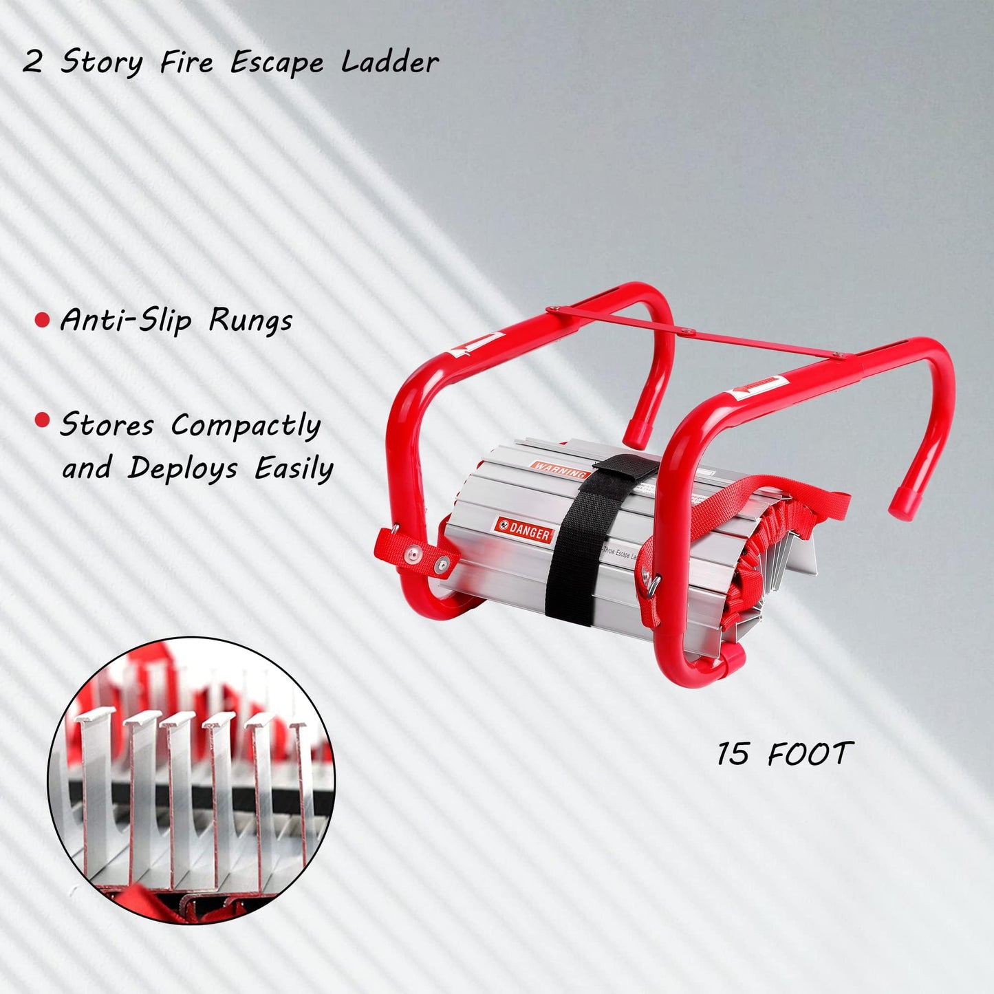 Emergency Fire Escape Ladder 2 Story,15 Ft